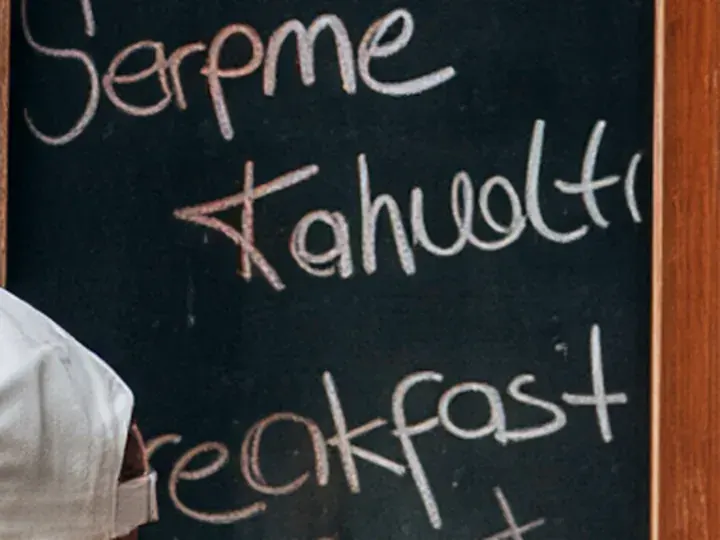 MegaPotato: a 96 × 72 px detail of the Café menu photo