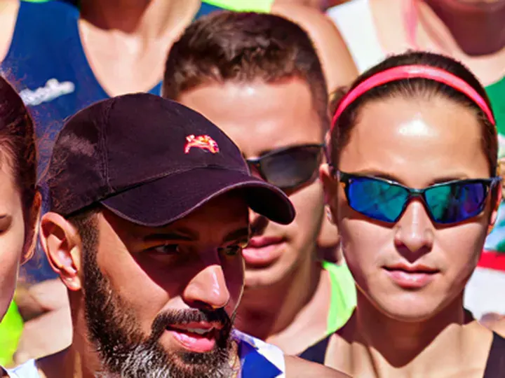 Topaz Wonder 3.5: Runners' mirrored sport sunglasses after heavy JPEG